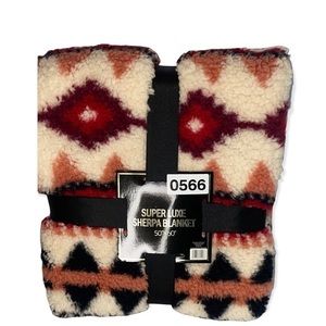 SUPER LUXE SHERPA Patterned THROW BLANKET